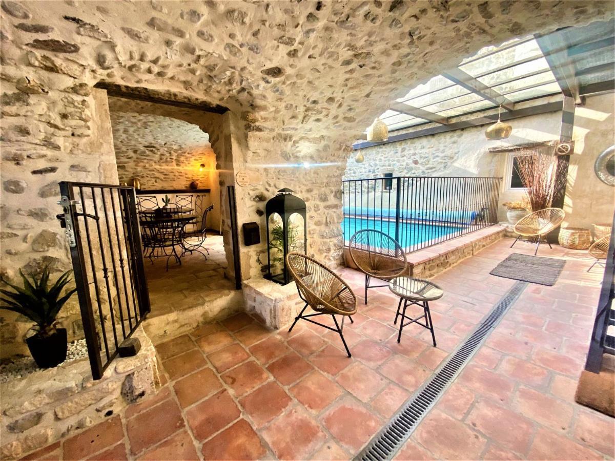 Gite De Groupe 9Ch Ou 3 Gites Independants De 3Ch - Patio Et Piscine Interieure Chauffee Toute L'Annee 瓦隆蓬达克 外观 照片